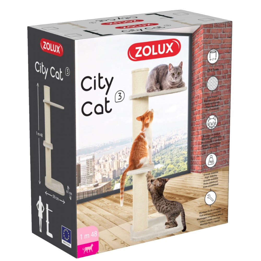 3 gatos / Beige Zolux Árbol Rascador City Cat 2 y 3 Poste para Gatos ZOLUX Mascotas-Ávila