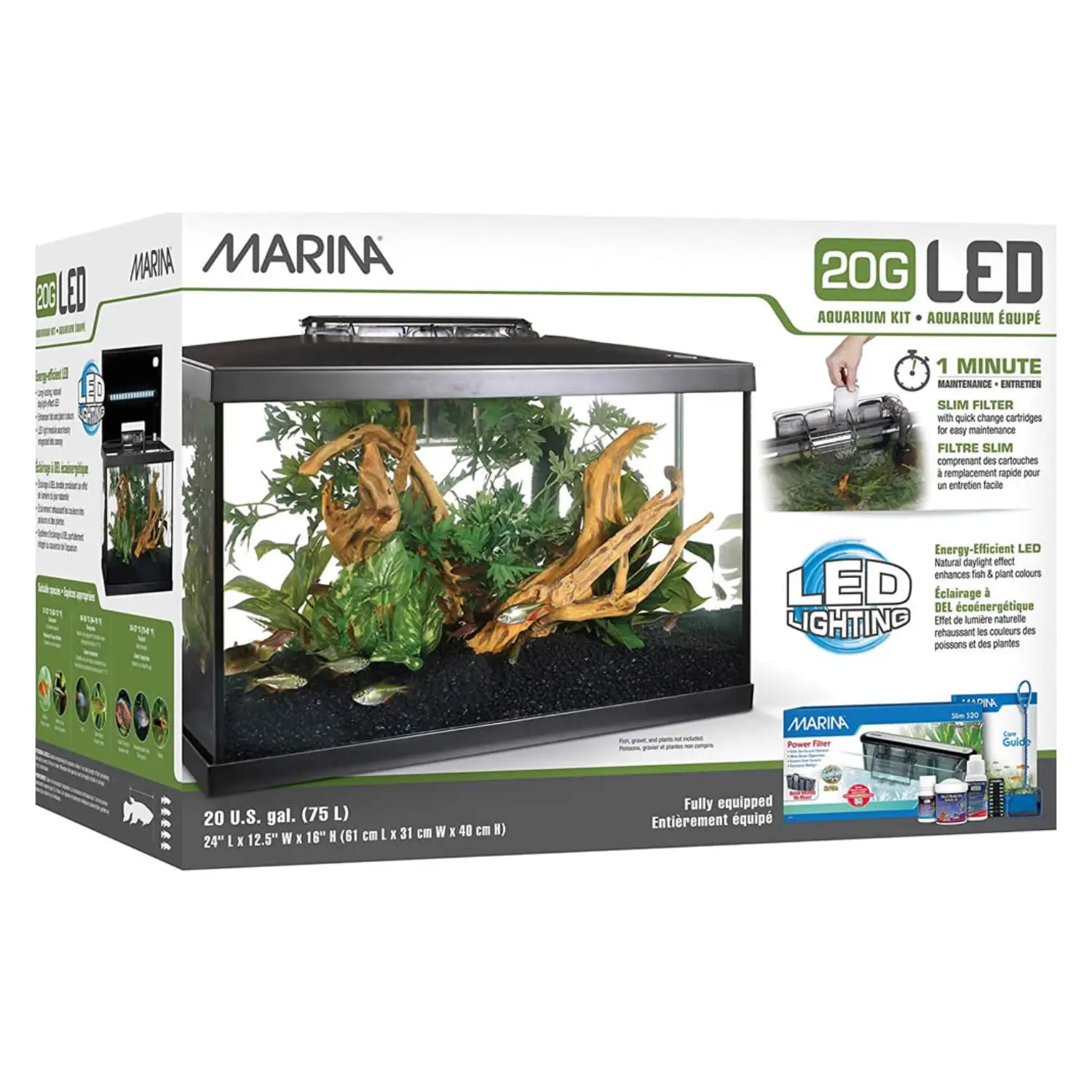 Acuario Marina Led 20G Kit 75L. (61,4X32,2X41.9Cm) - Mejor Precio - Mascotas Ávila