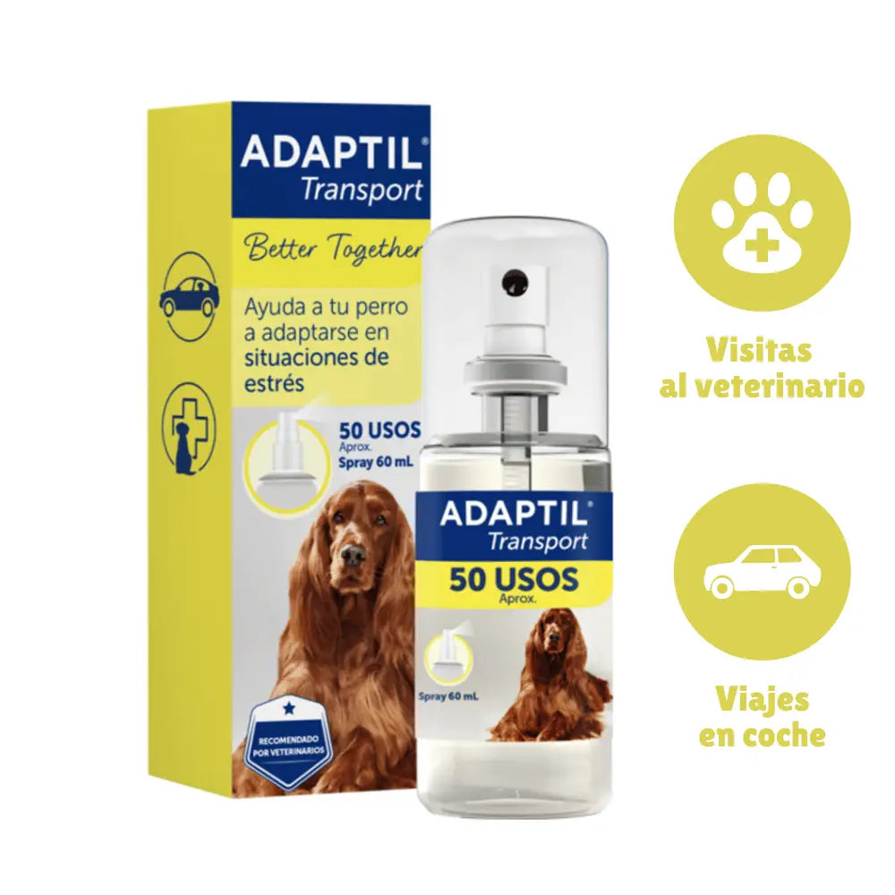 Adaptil Transport Spray Antiestrés para Perros 60 ml - Viajes, Transporte, Veterinario ADAPTIL