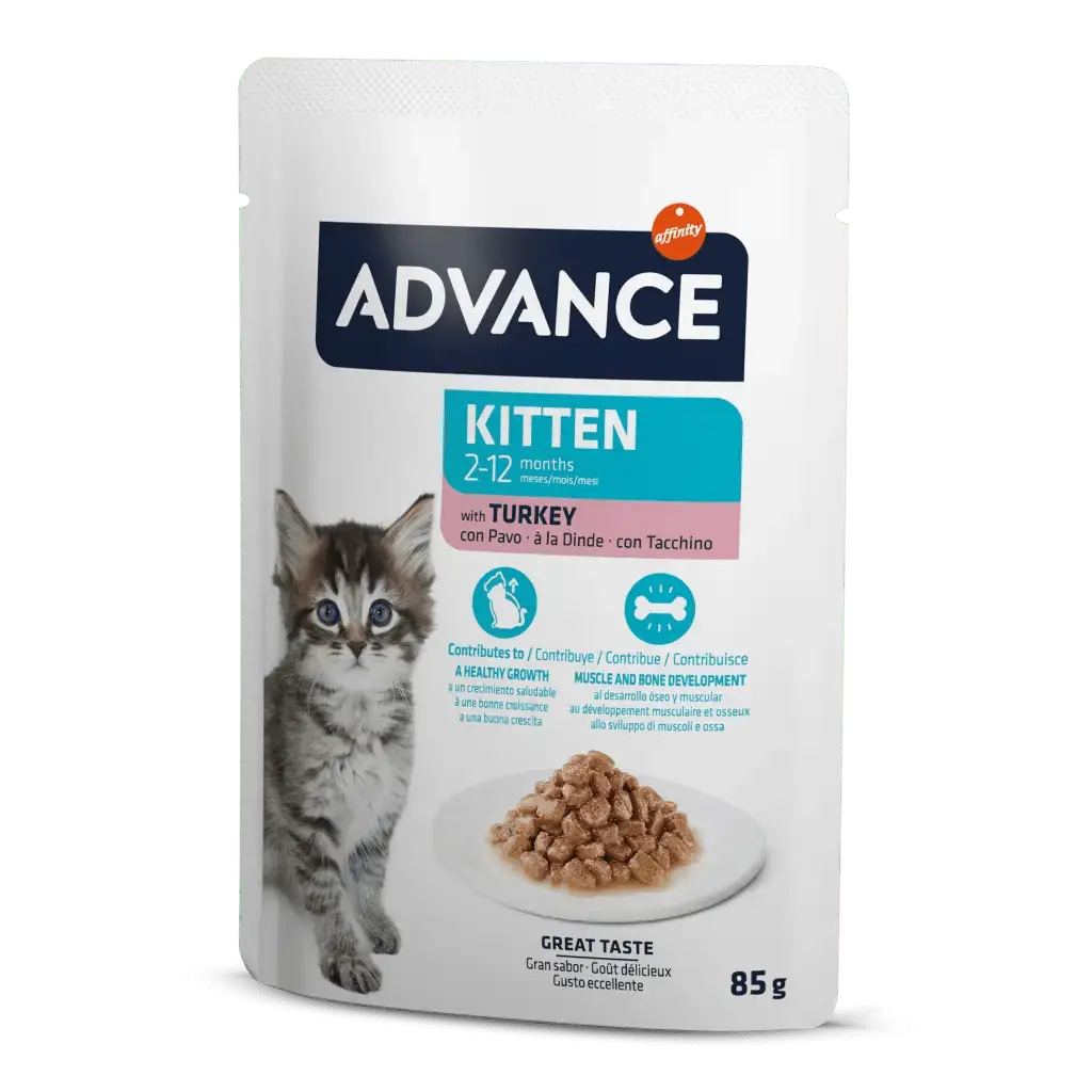 ADVANCE CAT BOCADITOS EN SALSA PARA GATITOS - CON PAVO 85GR al mejor precio online