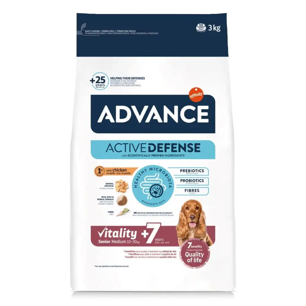 Advance Vitality Senior Medium +7 Pienso con Pollo y Arroz para Perros ADVANCE