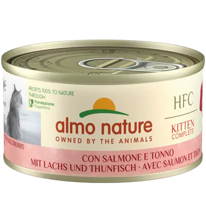 ALMO NATURE CAT HFC LATA 70GR COMPLETE KITTEN SALMÓN Y ATÚN - Mejor Precio - Mascotas Ávila