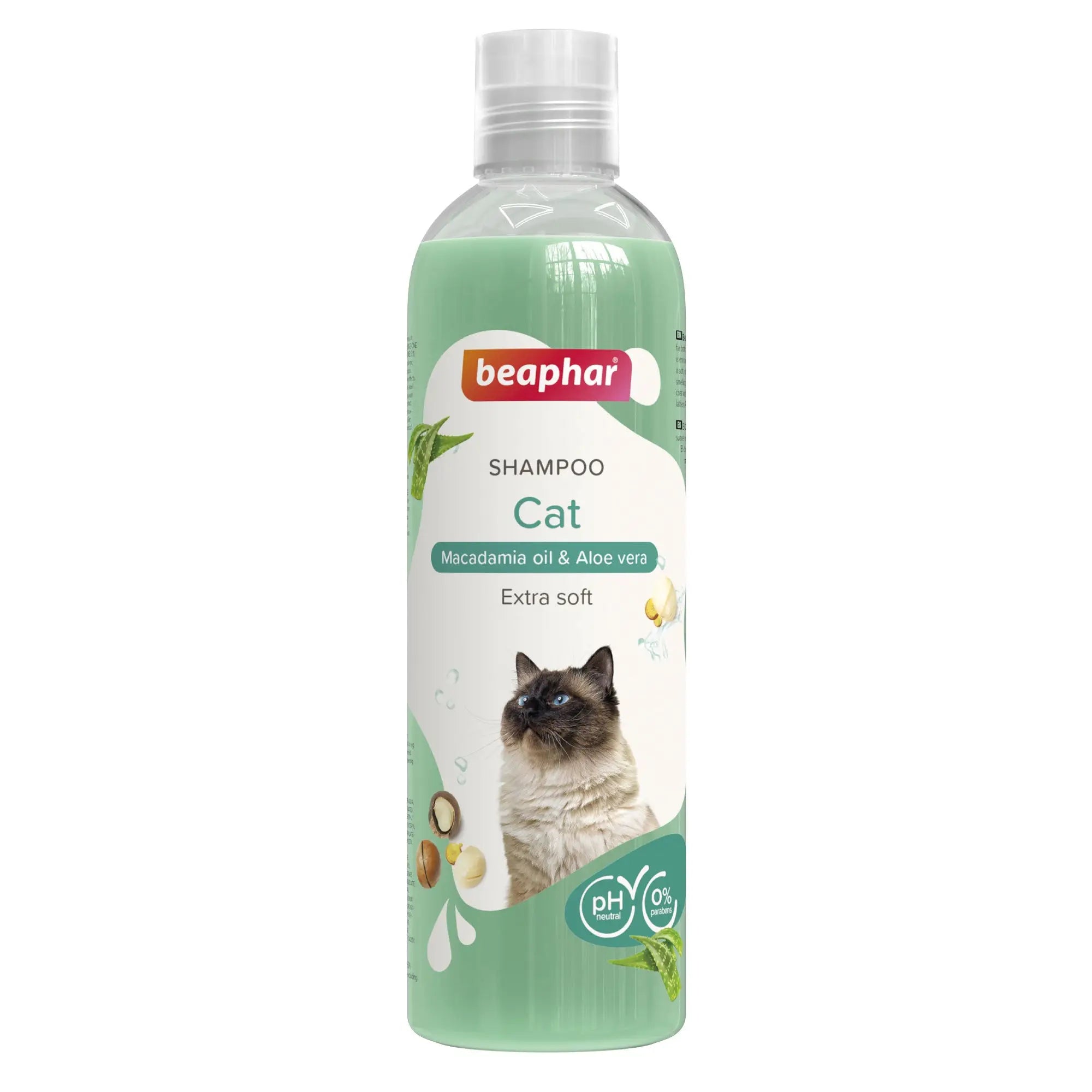 Beaphar Champú Extra Suave para Gatos con Aceite de Macadamia y Aloe Vera - 250 ml - Mejor Precio - Mascotas Ávila