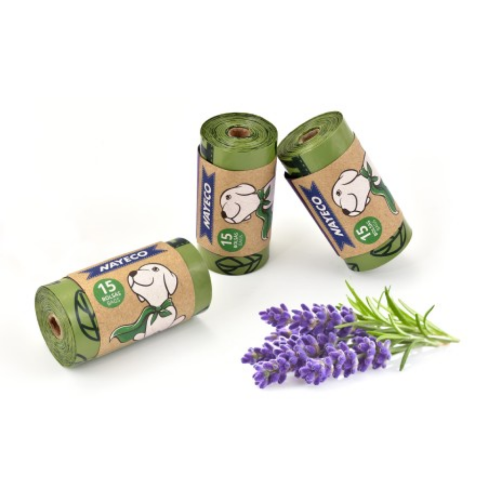 Bolsas Higiénicas Degradable Rollo 15 uds Aroma Lavanda