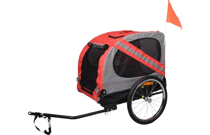 Flamingo Carrito Perro Para Bicicleta 125X95X72 Rojo/Gris - Mejor Precio - Mascotas Ávila