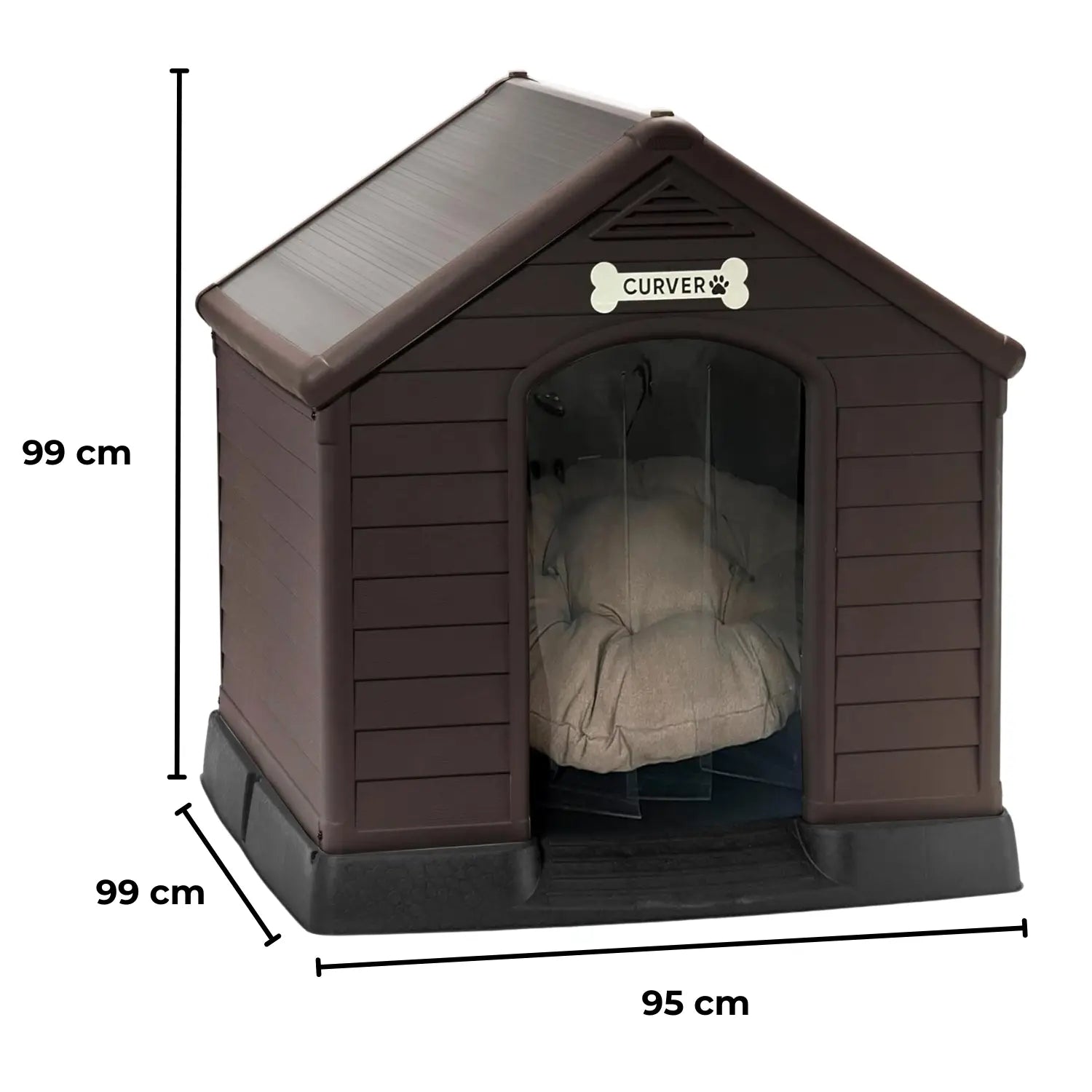 Caseta para Perros de Resina Curver Premium 95x99x99cm Marrón - Mejor Precio - Mascotas Ávila
