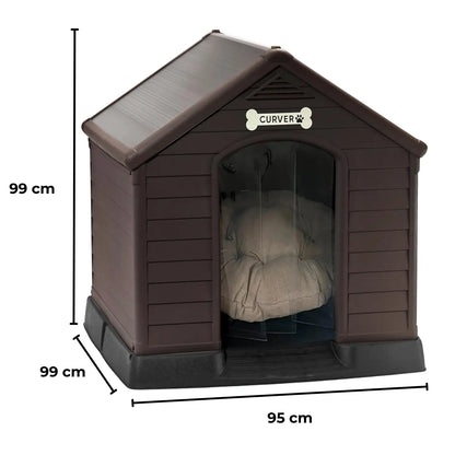 Caseta para Perros de Resina Curver Premium 95x99x99cm Marrón - Mejor Precio - Mascotas Ávila