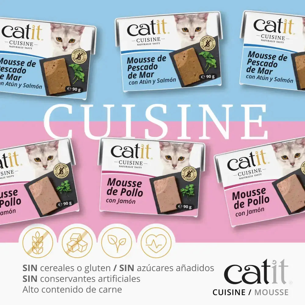 Catit Cuisine Mousse de Pollo con Jamón 90 g CATIT
