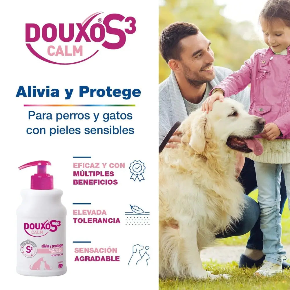 Champú Douxo S3 Calm 200 ml para Perros y Gatos con Dermatitis o Piel Sensible CEVA