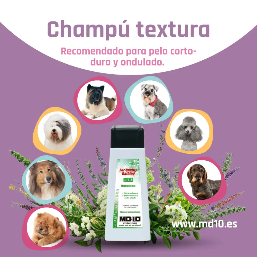 Champú Perro 300 ml Pelo Corto Textura Md10 MD10