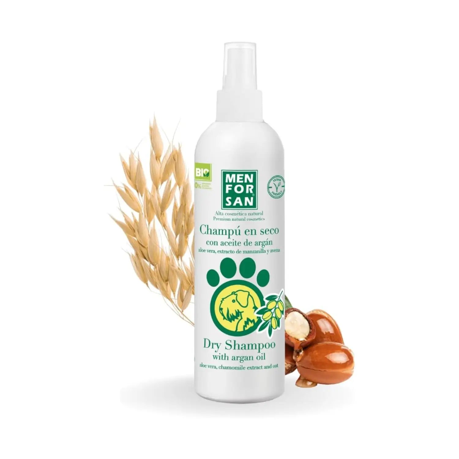 Menforsan Champú en Seco para Perros con Aceite de Argán 250 ml - Mejor Precio - Mascotas Ávila