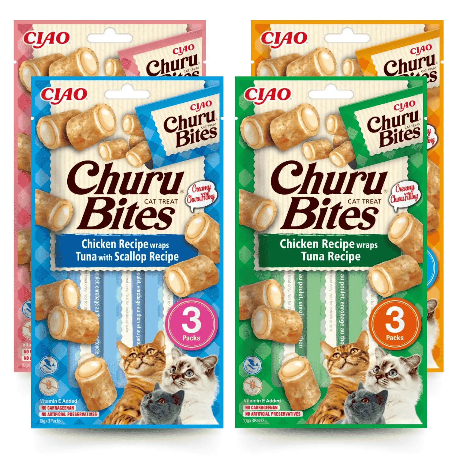 Churu CAT Bites Receta Pack 3x10 g | Bocaditos para Gatos