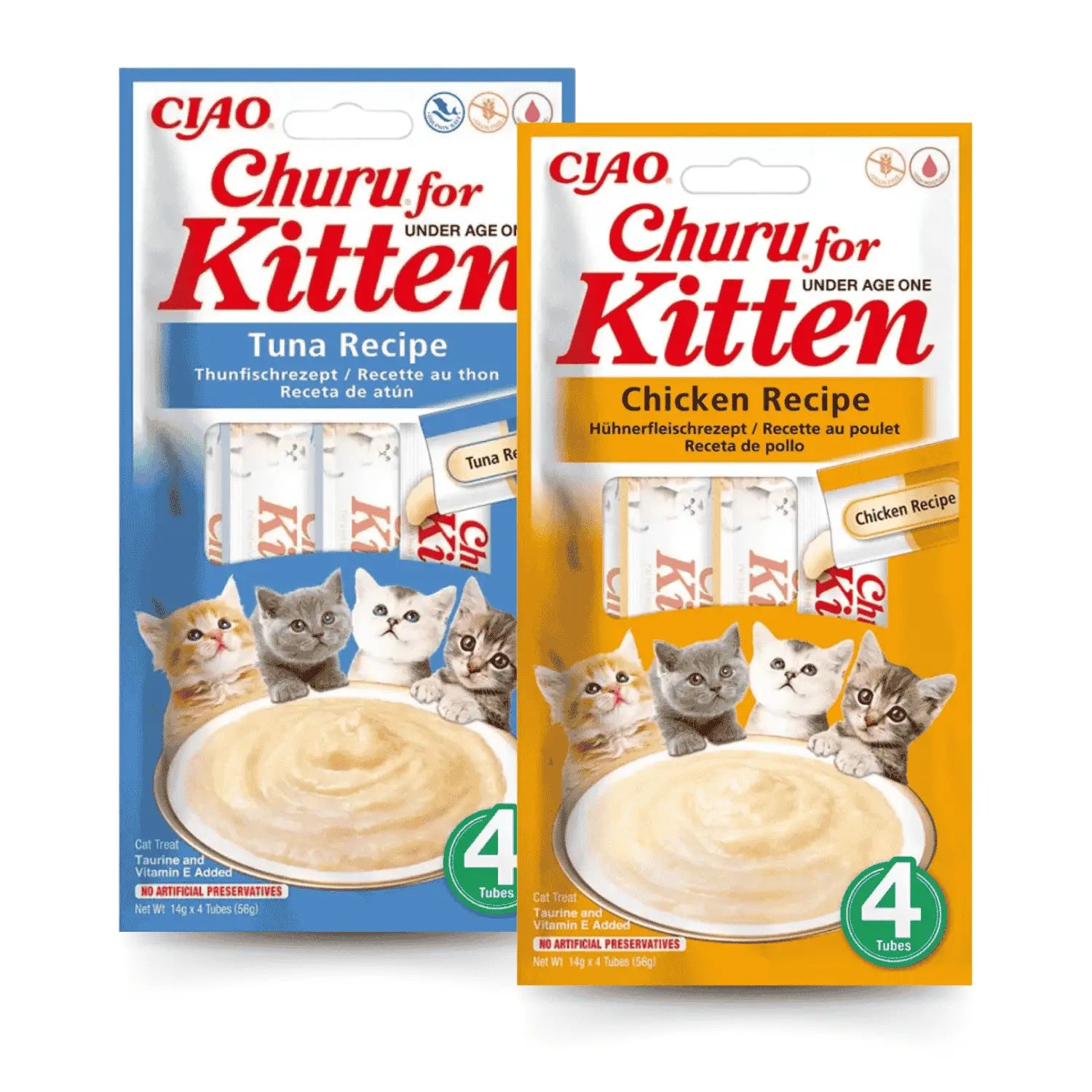 Churu CAT Kitten Pack 4x14 g | Snack Líquido para Gatitos
