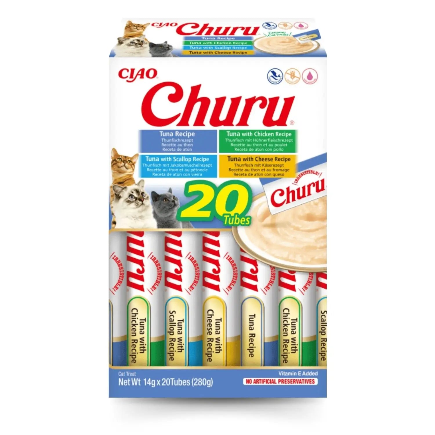 Churu CAT Variedades de Atún Pack Ahorro | Snack Líquido para Gatos