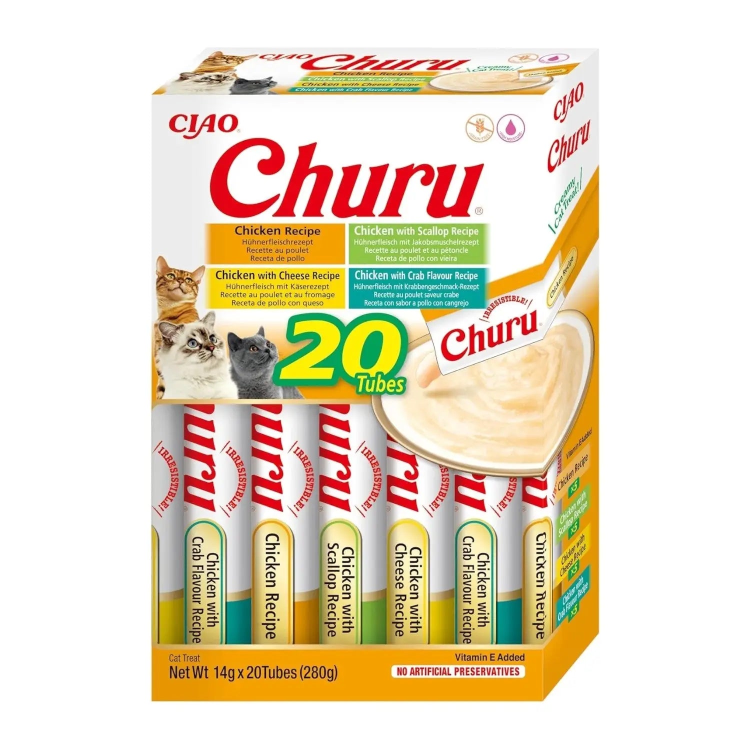 Churu CAT Variedades de Pollo Pack Ahorro | Snack Líquido para Gatos