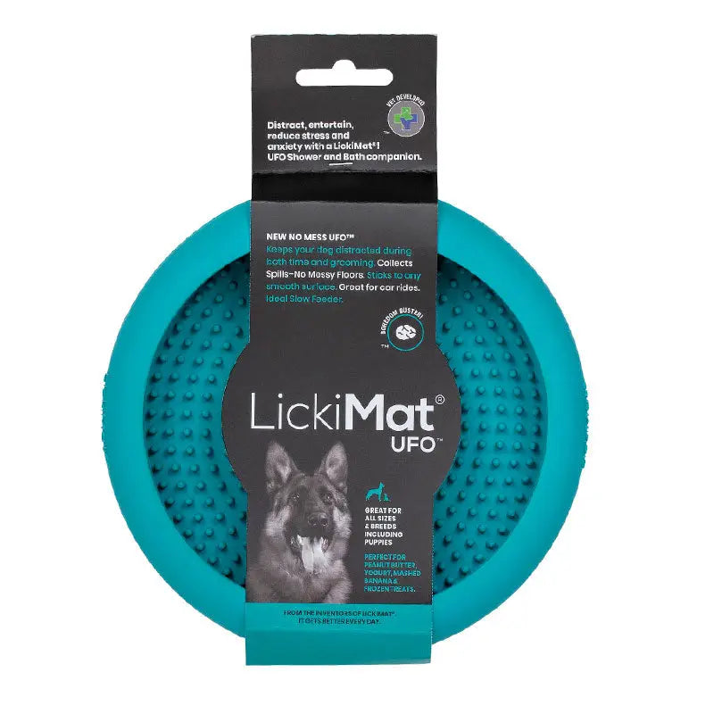 Lickimat Perro Ufo Turquesa 4X18X18Cm al mejor precio online