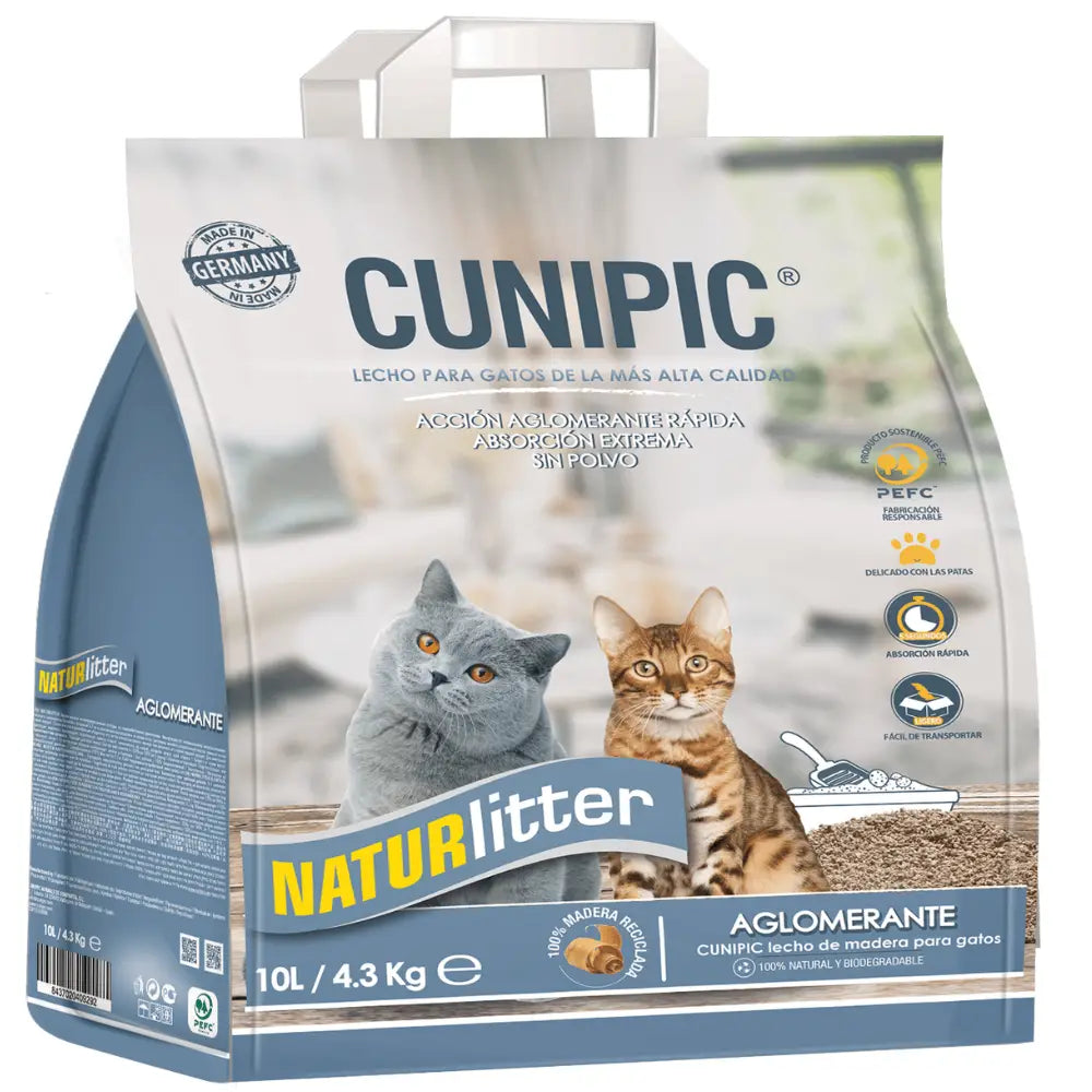 Cunipic Gatos Madera Aglomerante Vegetal 10L 4,3K. CUNIPIC