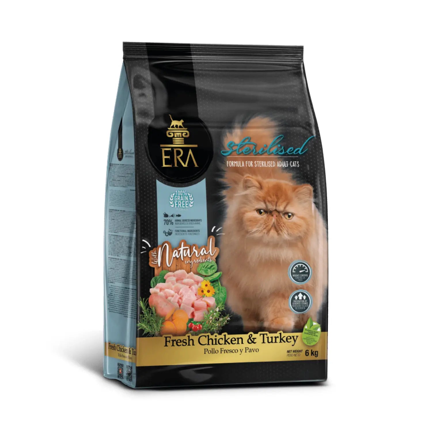 ERA Cat Grain Free STERILIZED ADULT Fresh Chicken & Turkey Pienso para Gatos - Mejor Precio - Mascotas Ávila