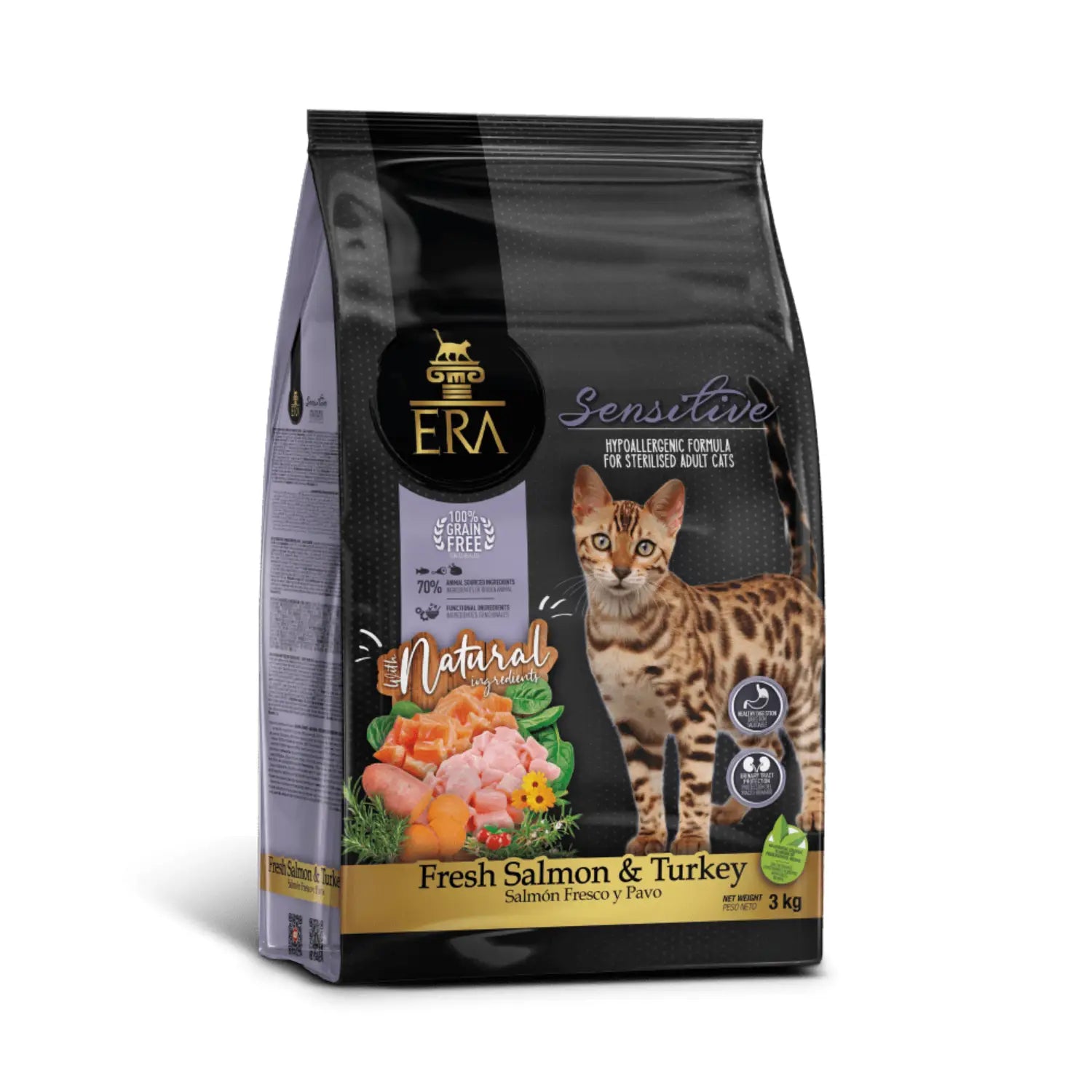 ERA Cat Grain Free STERILIZED SENSITIVE ADULT Fresh Salmón & Turkey Pienso para Gatos - Mejor Precio - Mascotas Ávila