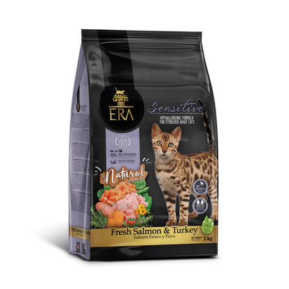 ERA Cat Grain Free STERILIZED SENSITIVE ADULT Fresh Salmón & Turkey Pienso para Gatos - Mejor Precio - Mascotas Ávila