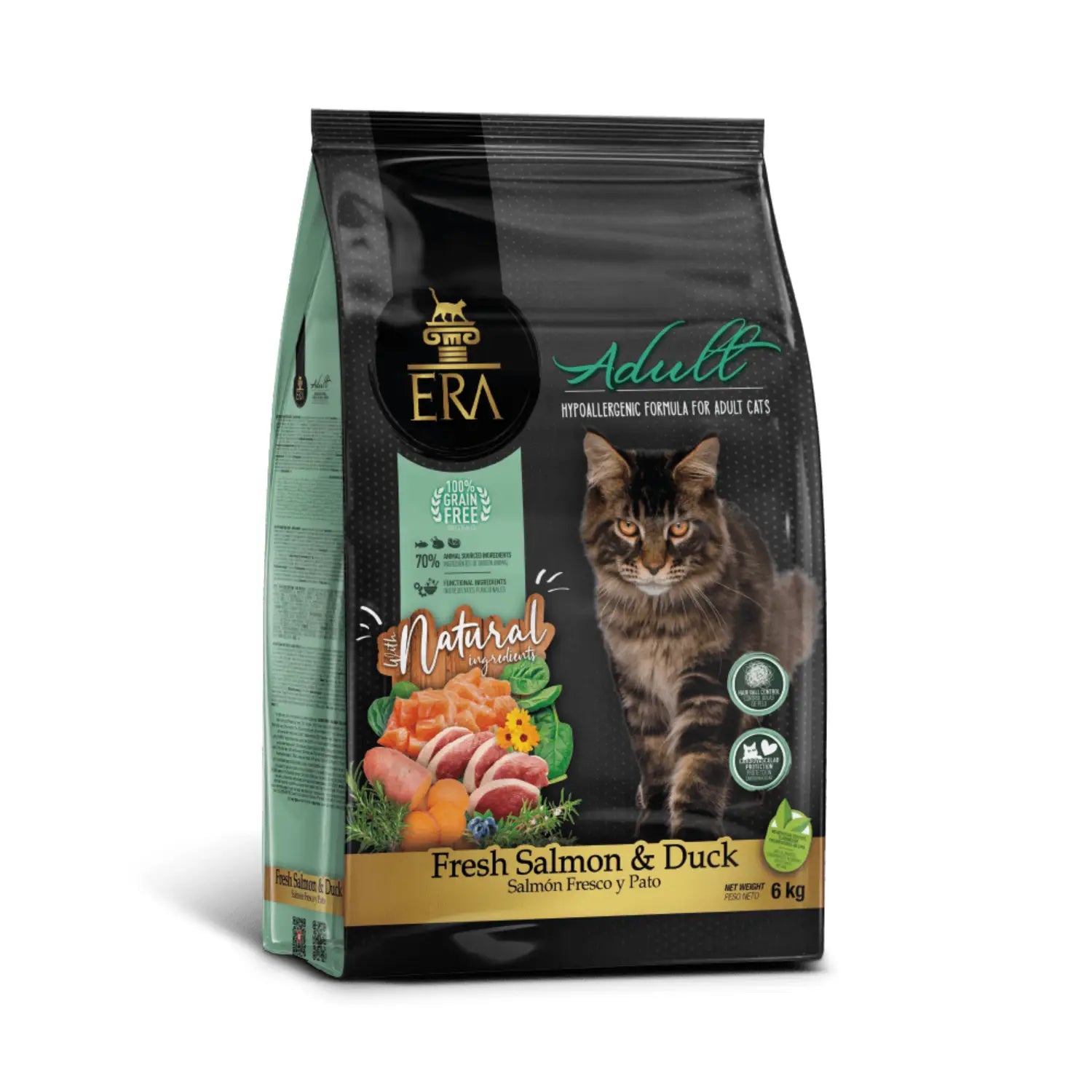 ERA Cat Grain Free ADULT Fresh Salmón & Duck Pienso para Gatos - Mejor Precio - Mascotas Ávila