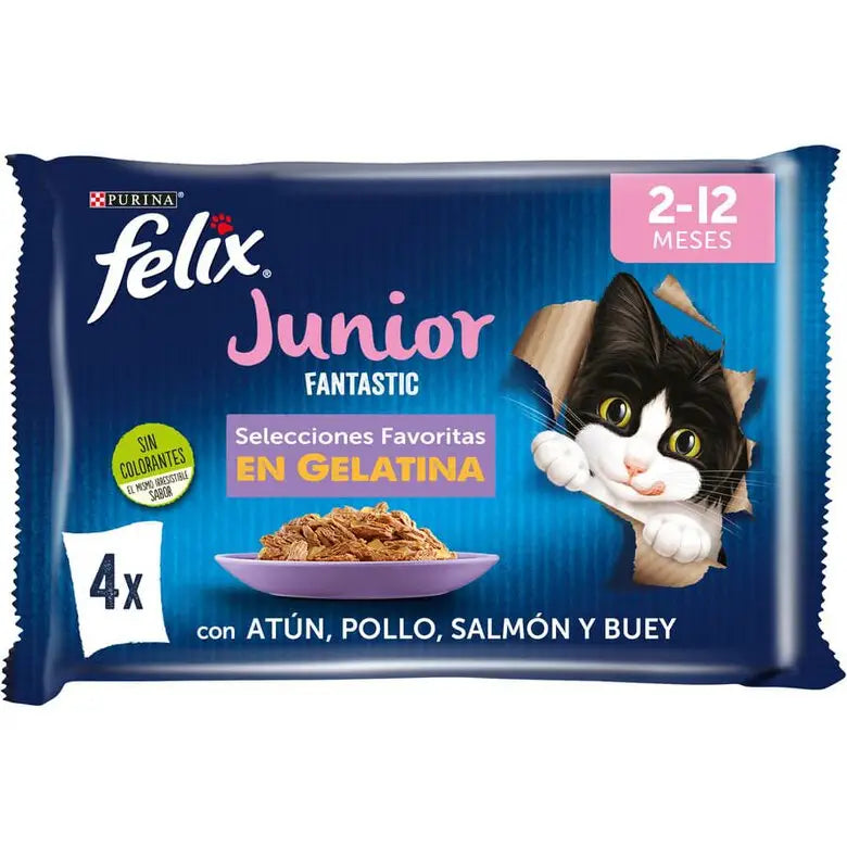 Felix Fantastic Junior Pack 4X85G - Mejor Precio - Mascotas Ávila