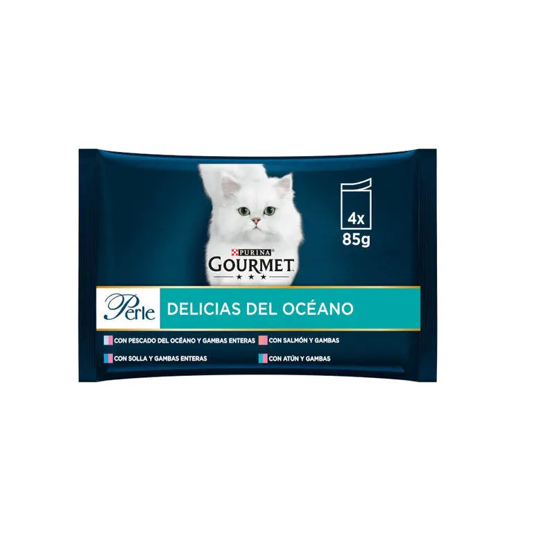 Gourmet Perle Pescado Oceánico Salsa Pack 4X85G - Mejor Precio - Mascotas Ávila
