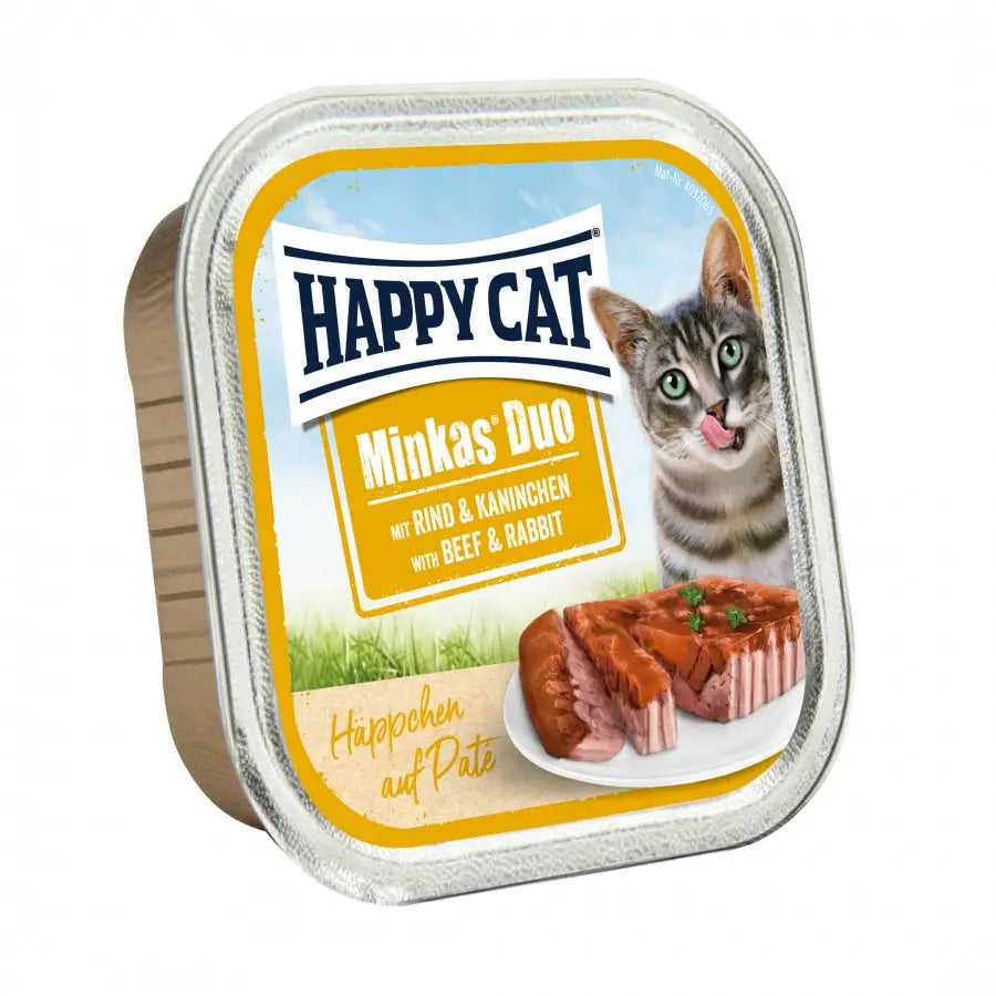 Happy Cat Minkas Dúo Menú 100 g Tarrina Paté Húmedo para Gatos Happy Cat