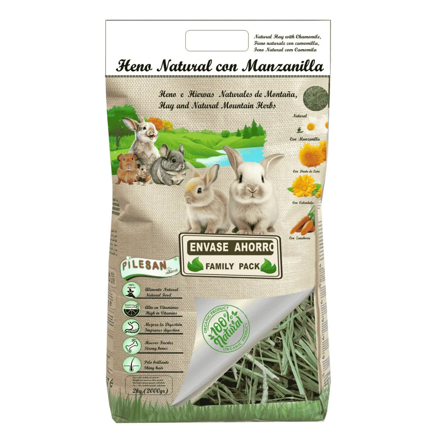 Heno Natural con Manzanilla Pilesan 2 kg PILESAN
