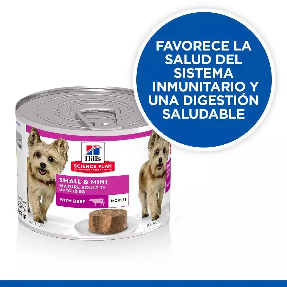 Hill's Science Plan Mature Small & Mini Ternera Mousse Comida Húmeda para Perros Lata 200 g HILLS