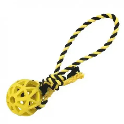 Juguete Perro Bola Rejilla Goma Con Cuerda 7X30Cm - Mejor Precio - Mascotas Ávila