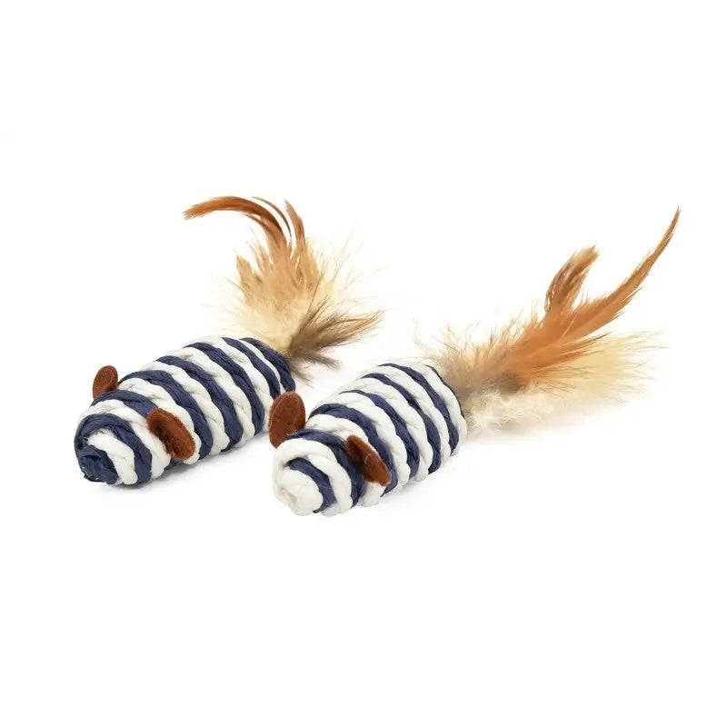 Juguete Gato Ratones Con Pluma 2Udes - Mejor Precio - Mascotas Ávila
