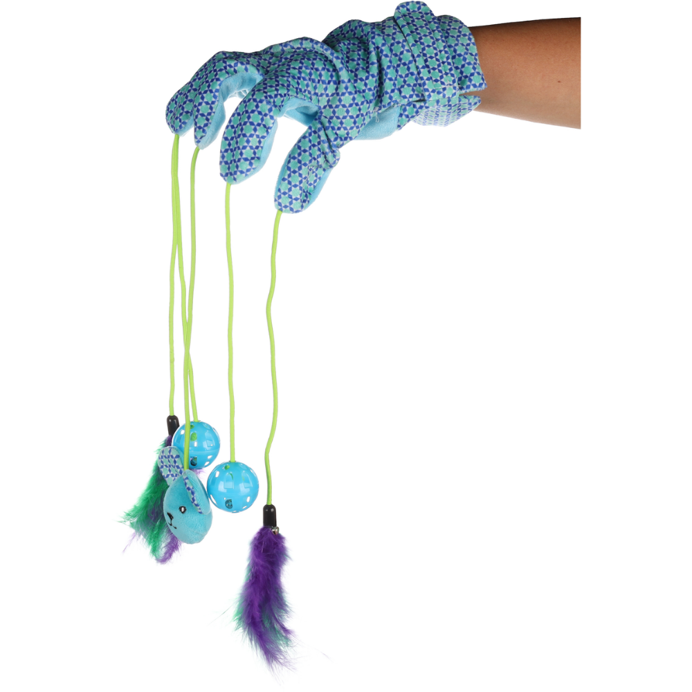 Juguete Gato Guante Azul Marion 55X21X3,8 cm FLAMINGO Mascotas-Ávila