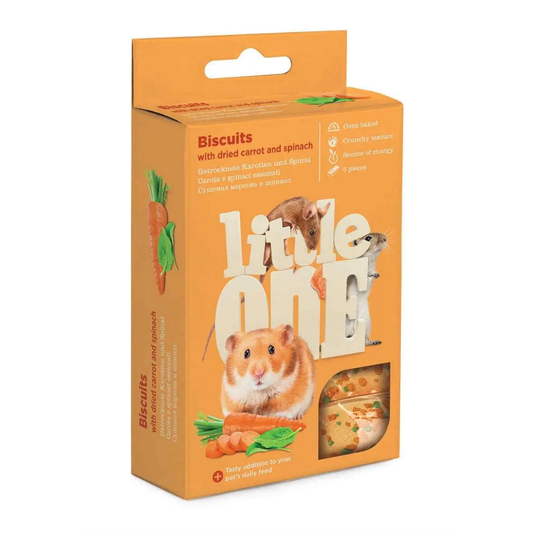 Little One Snack Roedores Biscuits Zanahoria y Espinaca 5X7 g LITTLE ONE Mascotas-Ávila
