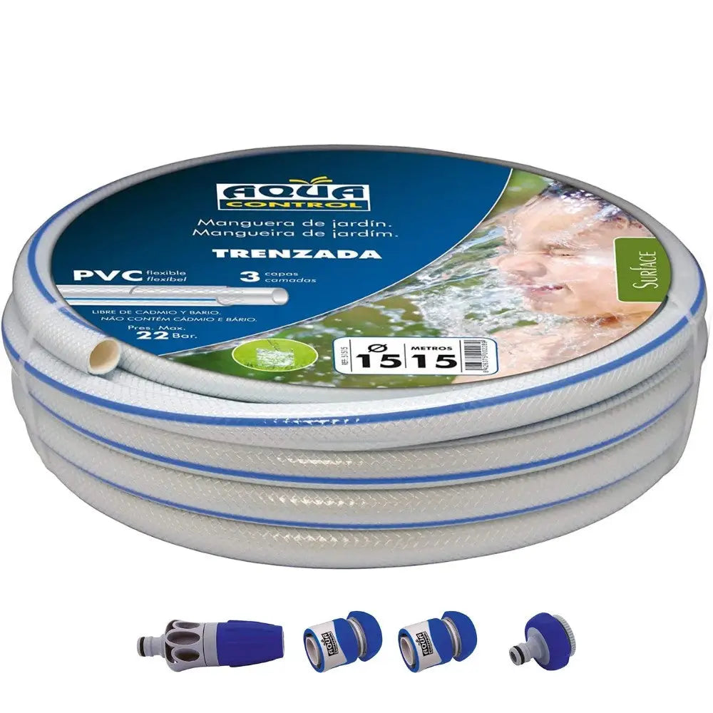 Manguera Kit Trenzada 15Mmx15M + Accesorios Aqua Control AQUA CONTROL