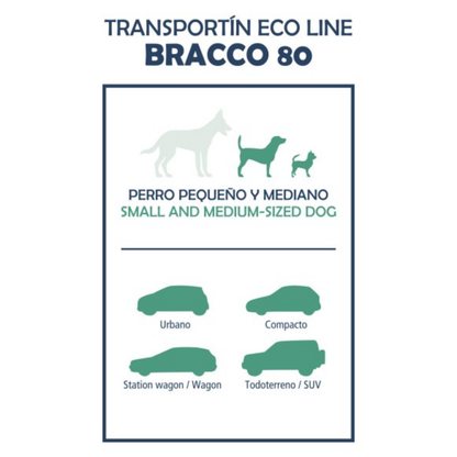Transportín Perro Bracco Coche Eco Line 80 (77X43X51 Cm)