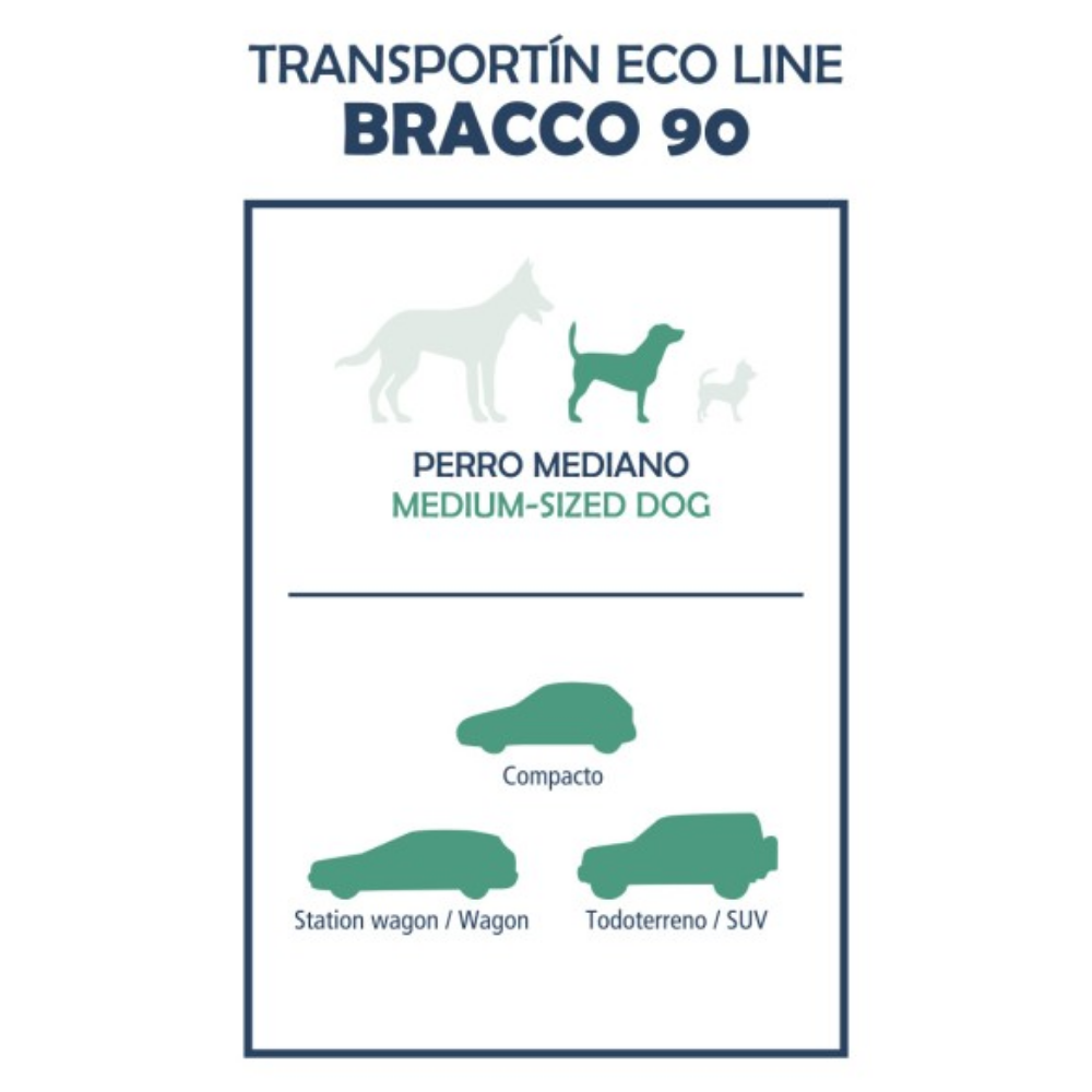 Transportín Perro Bracco Coche Eco Line 90 (88X51X58 Cm)