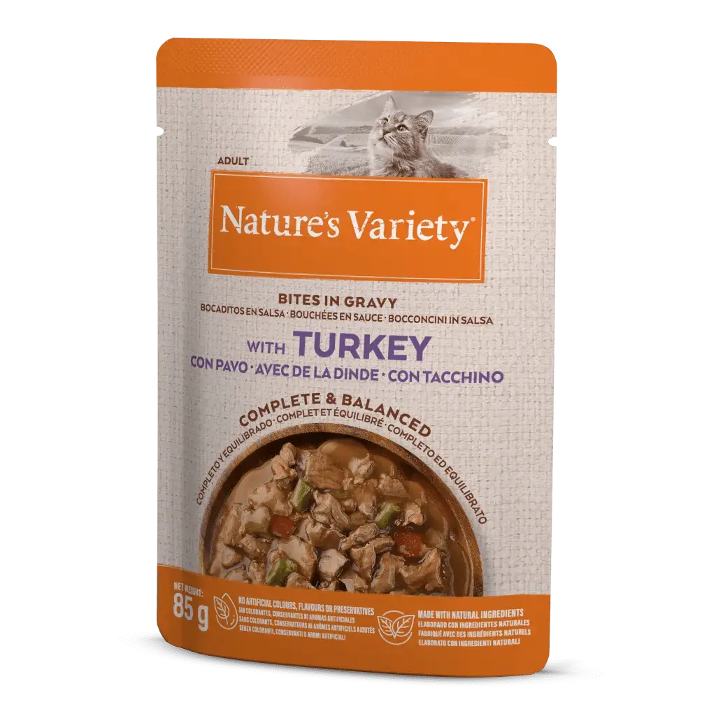 NATURE'S VARIETY CAT BOCADITOS EN SALSA CON PAVO 85GR - Mejor Precio - Mascotas Ávila