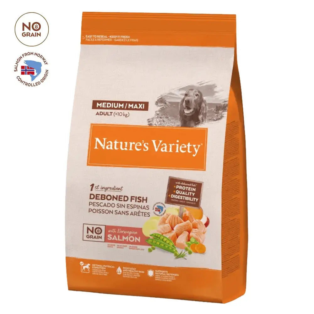 Nature'S Variety No Grain Adult Medium Maxi Salmón Noruego NATURE'S VARIETY
