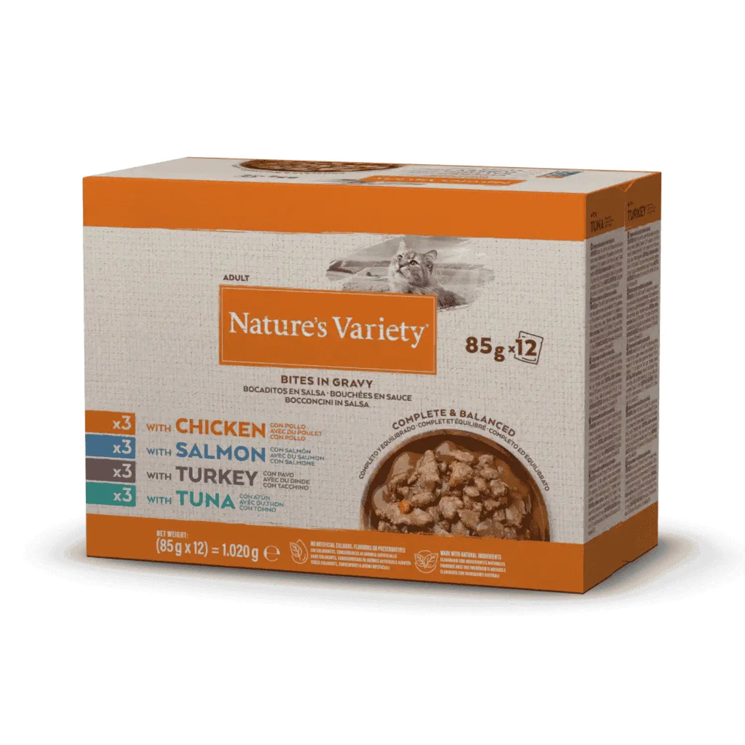 Nature'S Variety Cat Pack 12 Bocaditos en Salsa Surtido de Sabores 85g - Mejor Precio - Mascotas Ávila
