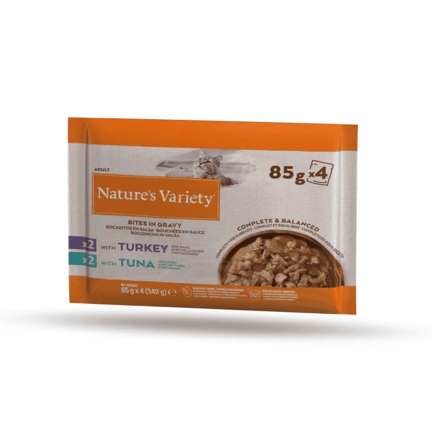 Nature'S Variety Cat Pack 4 Bocaditos en Salsa con Pavo y Atún 85g - Mejor Precio - Mascotas Ávila