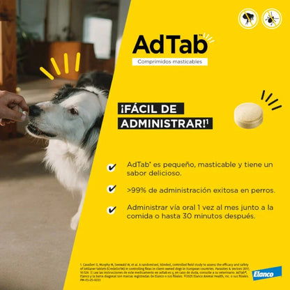 AdTab Comprimidos Antiparasitarios Masticables para Perros (3 uds) - Elimina Pulgas y Garrapatas