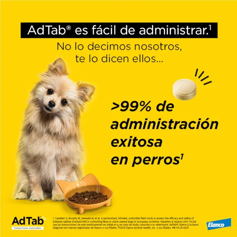 AdTab Comprimidos Antiparasitarios Masticables para Perros (3 uds) - Elimina Pulgas y Garrapatas