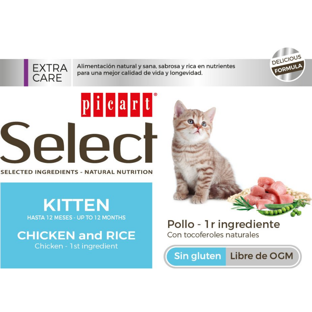 Picart Select Cat Kitten Pollo y Arroz 400 g PICART SELECT Mascotas-Ávila
