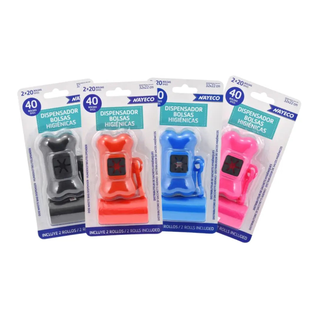 Portabolsas Higienicas+2 Rollos De 20 Bolsas Colores Surtidos - Mejor Precio - Mascotas Ávila
