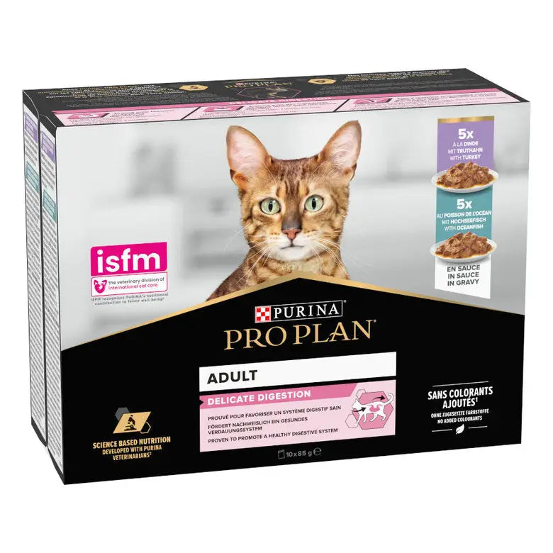 Pro Plan Cat Sobre Delicate Pescado&Pavo Pack 10X85G - Mejor Precio - Mascotas Ávila