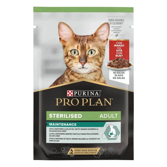 Pro Plan Cat Sobre Adult Sterilised Buey 85G - Mejor Precio - Mascotas Ávila