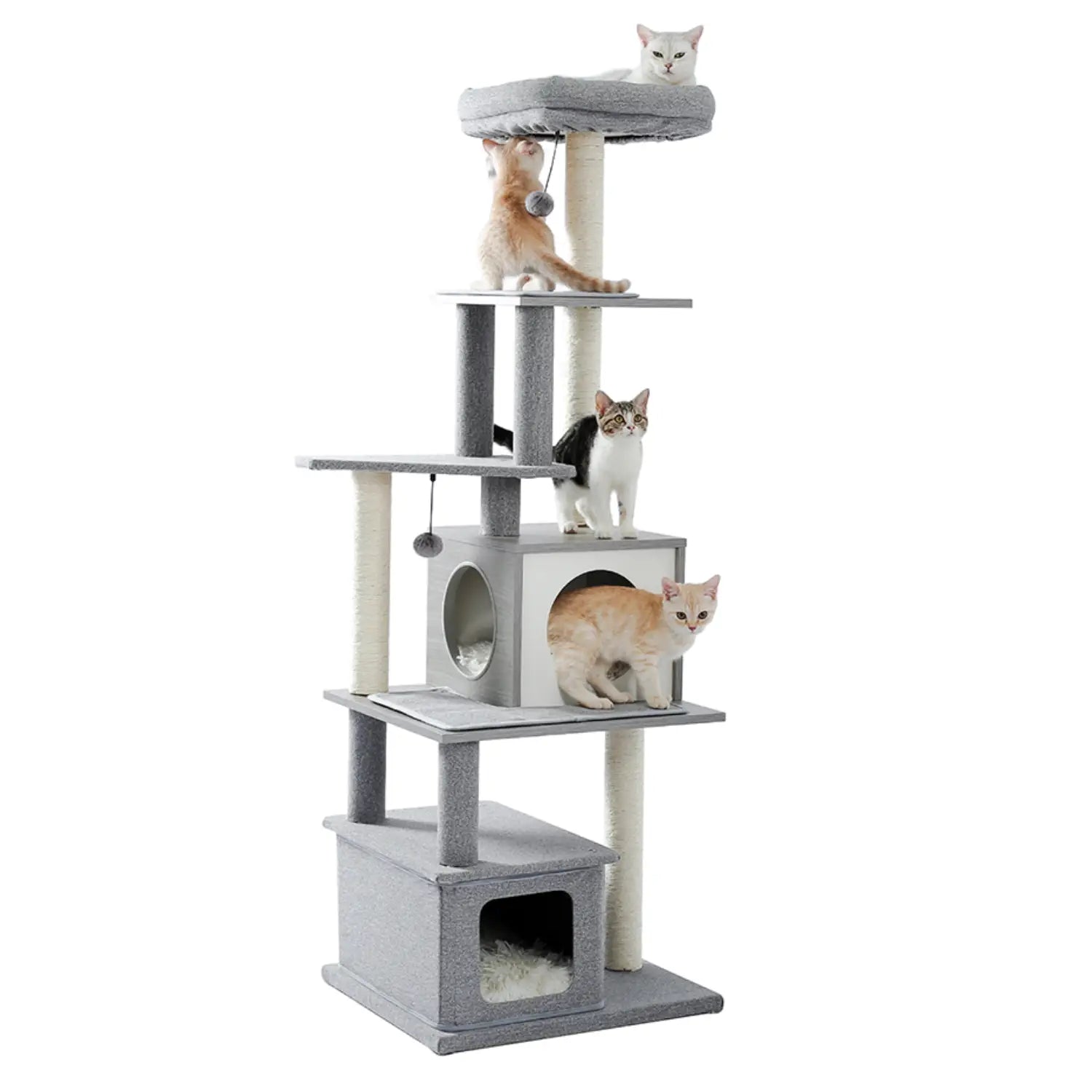 Rascador Hood Gris para Gatos 54x48,5x157cm al mejor precio online
