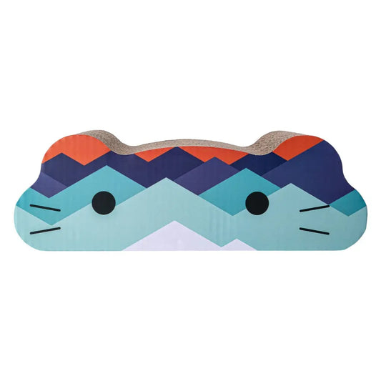 Rascador para Gatos Cartón Face Azul Catnip 45x24x15cm - Mejor Precio - Mascotas Ávila