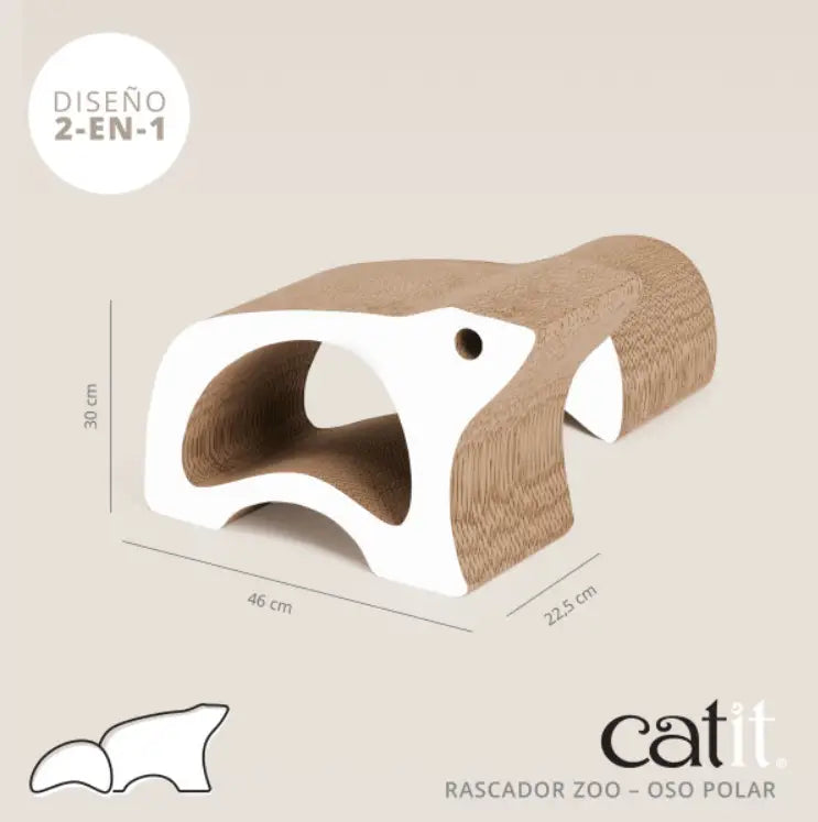 Rascador Catit Zoo Oso Polar 2 En 1 30X22,5X46Cm - Mejor Precio - Mascotas Ávila
